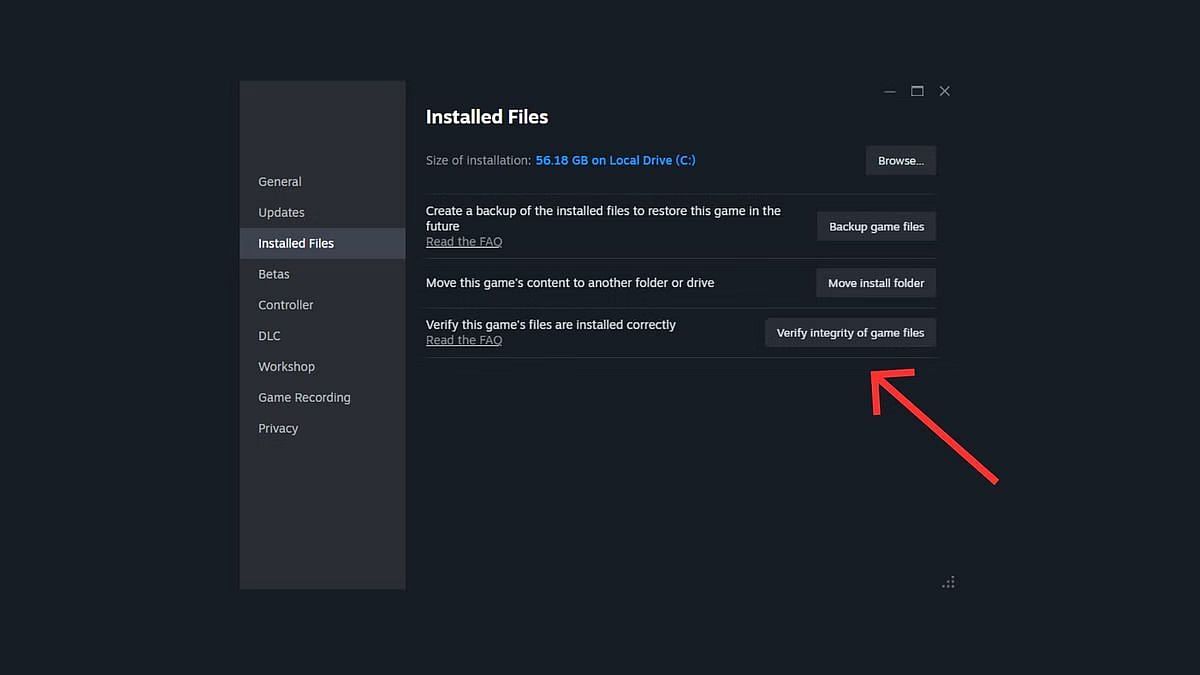 Verifying files on Steam (Image via Sportskeeda Gaming || Valve)
